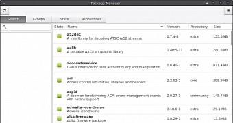 Pamac graphical package manager