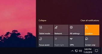 Quick Actions in Windows 10 19H1