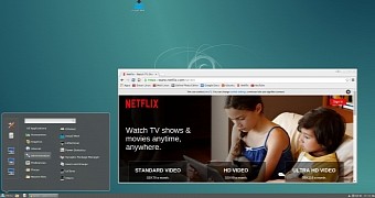 Cinnamon 2.6.13 desktop with Netflix running
