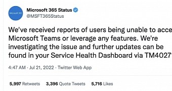Microsoft says the outage was resolved