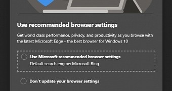 The prompt showing up after the update to Edge 91