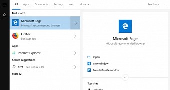 Firefox recommendation in Windows 10