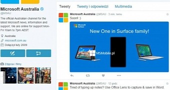 The sketchy photo showing Microsoft's tweet about the Surface Phone