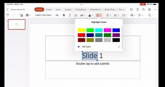 Selecting text in PowerPoint on iPad