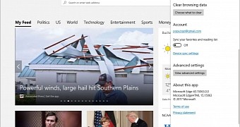 The most recent version of Edge browser