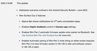 Microsoft Surface Duo 2 update