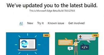 Latest Microsoft Edge Beta build