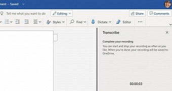Transcribing text in Word