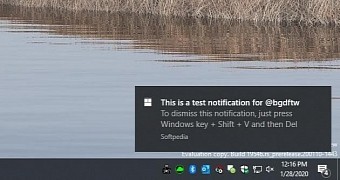 Native Windows 10 notification