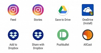 Microsoft ad in the Android Share sheet