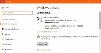 Windows 10 version 1803 is now pushed on Windows Update to select devices