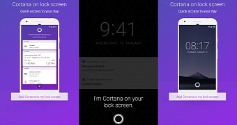 Cortana on the Android lock screen