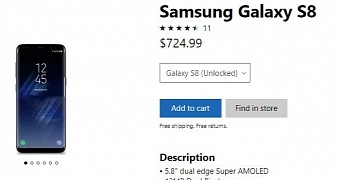 Samsung Galaxy S8 price at the Microsoft Store