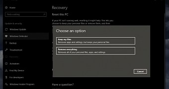 Resetting no longer works correctly, Microsoft says