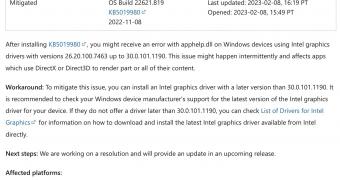 Microsoft Confirms Bug Caused by Windows Cumulative Update KB5019980