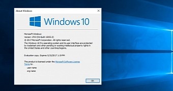 Windows 10 build 15055 is version 1703