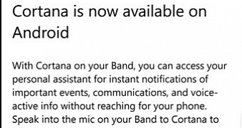 Cortana with Band 2 support