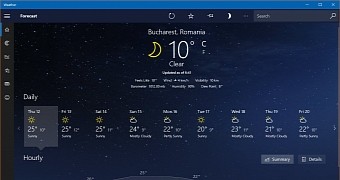 Weather app in Windows 10