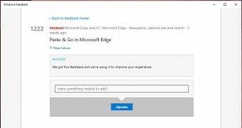 Microsoft confirms that paste and go support will be added
