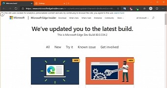 The latest Microsoft Edge Dev version on Windows 10