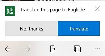 Translation feature in Microsoft Edge for iPhone