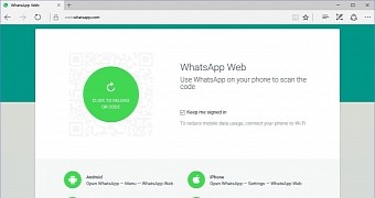 WhatsApp Web window in Edge browser