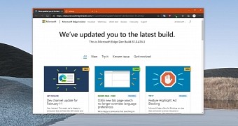 The latest Microsoft Edge Dev build on Windows 10