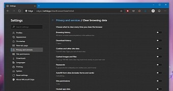 The new privacy options in Edge Canary