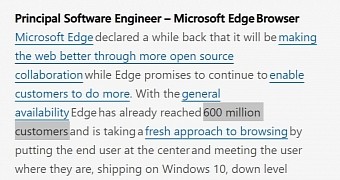Microsoft says Edge is the choice of 600 million customers