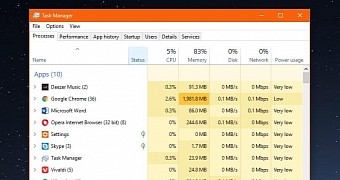 Task Manager in Windows 10 version 1809