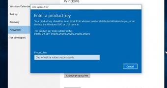 The new Windows 10 build can be activated directly with a Windows 7/8.1 product key