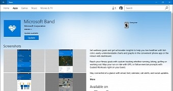 Microsoft Band app in the Windows Store