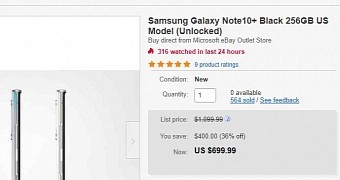Samsung Galaxy Note10 on sale at the Microsoft eBay store