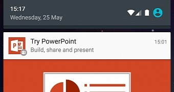 PowerPoint ad showing up in Android notification center