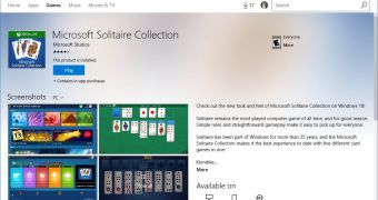 Microsoft Solitaire Collection in the Windows Store