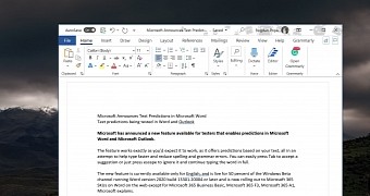 Microsoft Word getting text predictions on macOS