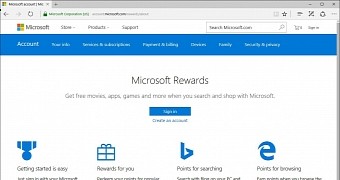 Microsoft Rewards program with Edge support