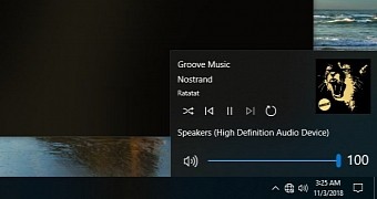 The new volume flyout in Windows 10 19H1