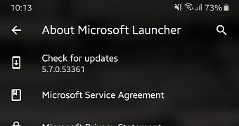 Microsoft Launcher 5.7 beta