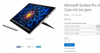 New Microsoft Surface Pro 4 version without a pen in the Microsoft Store