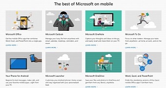 Microsoft mobile support page