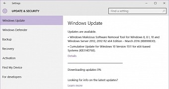The new CU are shipped via Windows Update