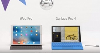 The iPad Pro and Surface Pro 4, side by side