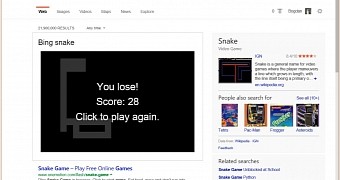 Snake game in Edge browser