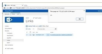 SharePoint 2013 vulnerable to stored XSS attacks