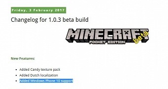 "Windows Phone 10" support coming in Minecraft? Not so fast