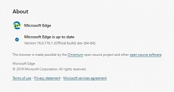 The new version of Microsoft Edge Dev on Windows 10