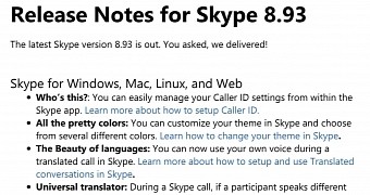 The new Skype update