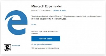 The extension is listed in the Microsoft Store for insiders