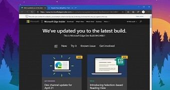 The latest Microsoft Edge Dev build
